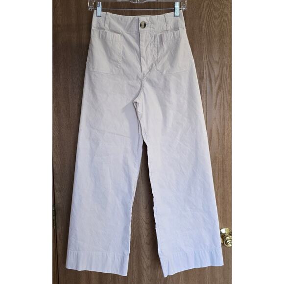 Anthropologie Maeve The Colette Linen Blend High Rise Wide Leg Crop Pants - Picture 2 of 13